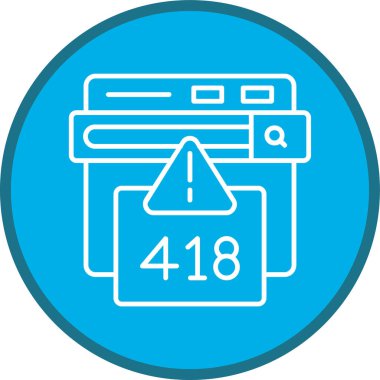 418 Hata Hatası çoklu çember. Web Kullanımı için Vektör İllüstrasyonu