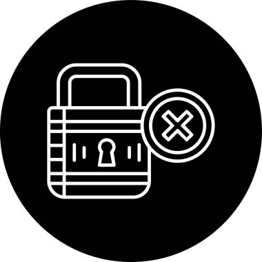 Padlock Line inverted circle. Vector Illustration For Web Use