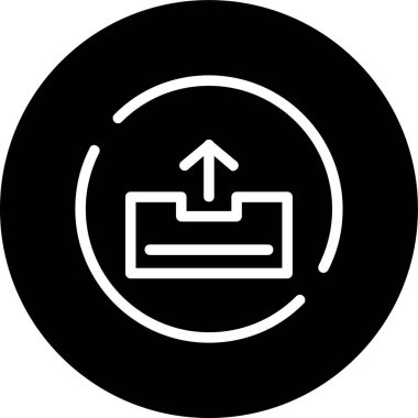 Gelen kutusu ters çevrilmiş daire. Web Kullanımı için Vektör İllüstrasyonu