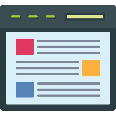 Tarayıcı Düz çıkartması. Web Kullanımı için Vektör İllüstrasyonu