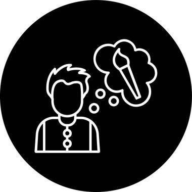 Thinking Line inverted circle. Vector Illustration For Web Use