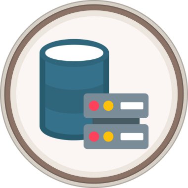 Sunucu Düz etiketi. Web Kullanımı için Vektör İllüstrasyonu