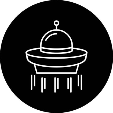 Uzay gemisi ters çevrilmiş daire. Web Kullanımı için Vektör İllüstrasyonu