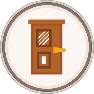 Front Door Flat sticker. Vector Illustration For Web Use