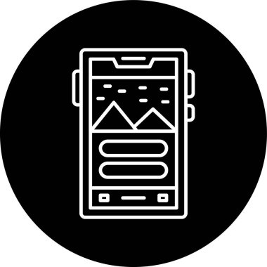 Smartphone Line inverted circle. Vector Illustration For Web Use