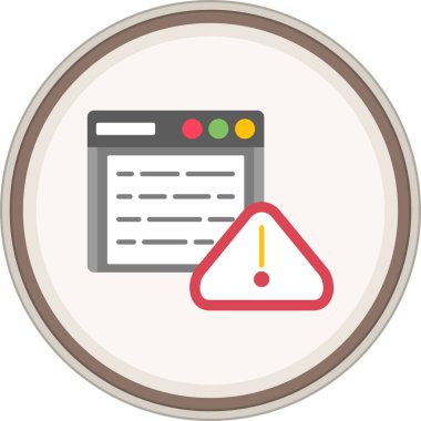 Warning Flat sticker. Vector Illustration For Web Use