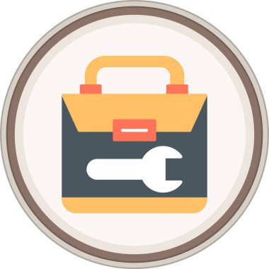 Toolbox Flat sticker. Vector Illustration For Web Use