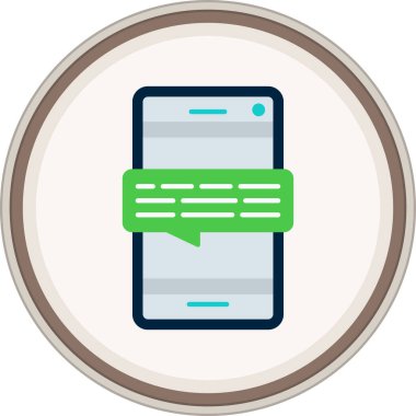 Sms Flat sticker. Vector Illustration For Web Use