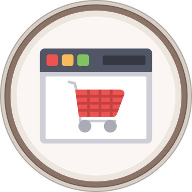 Web Browser Flat sticker. Vector Illustration For Web Use