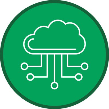 Bulut Hesaplama Hattı çok daireli. Web Kullanımı için Vektör İllüstrasyonu