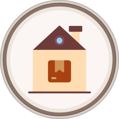 Düz paket etiketi. Web Kullanımı için Vektör İllüstrasyonu