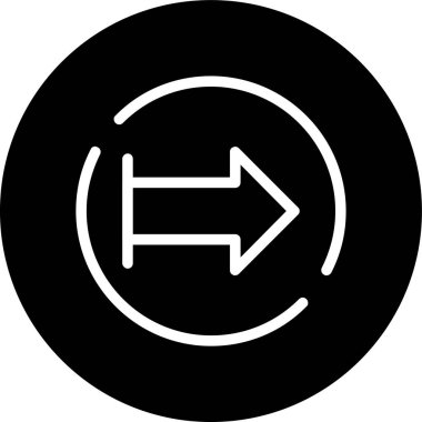 Arrow-from-left Line inverted circle. Vector Illustration For Web Use