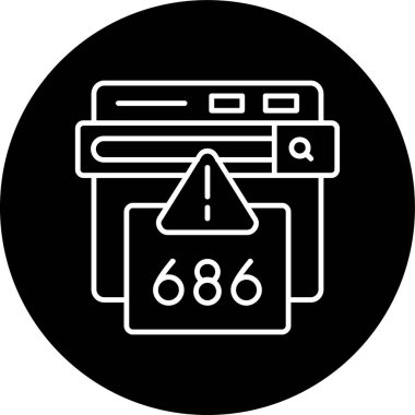 686 Hata Hatası ters çevrilmiş çember. Web Kullanımı için Vektör İllüstrasyonu