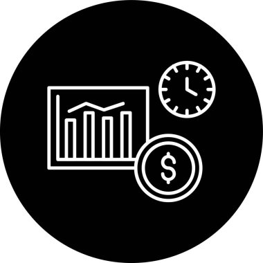 Analytics Line inverted circle. Vector Illustration For Web Use