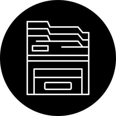 Archive Line inverted circle. Vector Illustration For Web Use