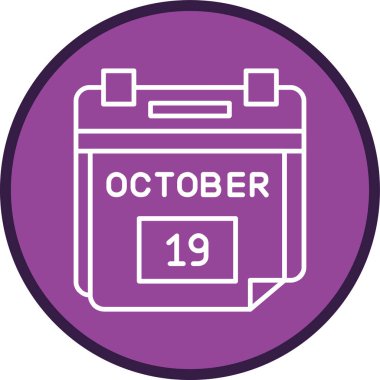 19 Ekim Tarih Hattı çoklu daire. Web Kullanımı için Vektör İllüstrasyonu