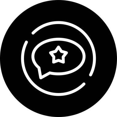 Message-star Line inverted circle. Vector Illustration For Web Use