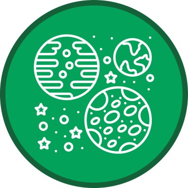 Gezegenler Çizgisi çok daireli. Web Kullanımı için Vektör İllüstrasyonu