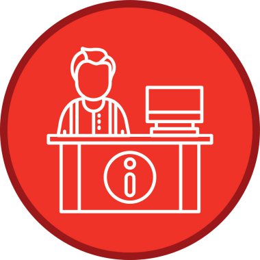 Danışma Masası çok daireli. Web Kullanımı için Vektör İllüstrasyonu