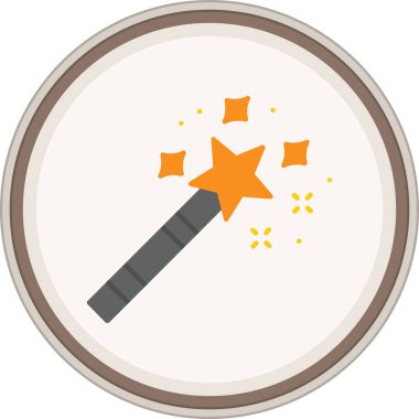 Magic Wand Flat sticker. Vector Illustration For Web Use