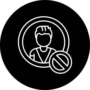 Account Suspension Line inverted circle. Vector Illustration For Web Use