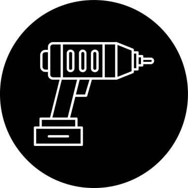 Matkap hattı ters dönmüş daire. Web Kullanımı için Vektör İllüstrasyonu