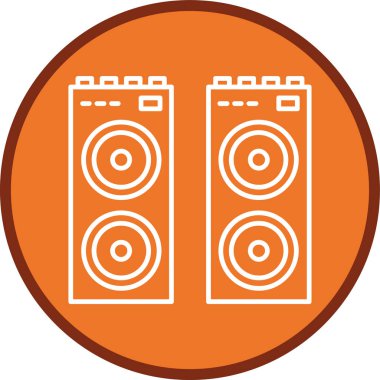 Hoparlör hattı çoklu daire. Web Kullanımı için Vektör İllüstrasyonu