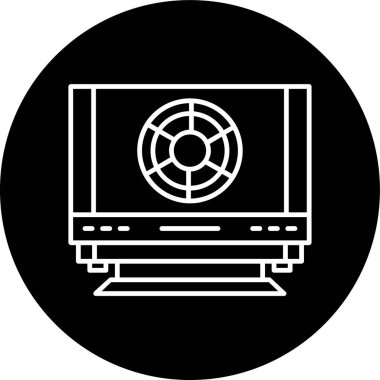 Renk çizgisi ters çevrilmiş daire. Web Kullanımı için Vektör İllüstrasyonu