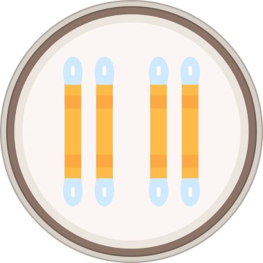 Pamuklu çubuk bezi etiketi. Web Kullanımı için Vektör İllüstrasyonu