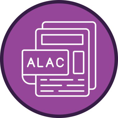 ALAC Dosya Satır Çoklu Çemberi. Web Kullanımı için Vektör İllüstrasyonu