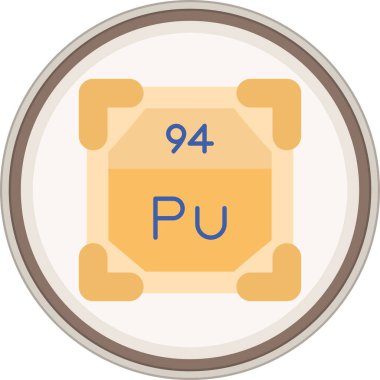 Plütonyum yassı çıkartma. Web Kullanımı için Vektör İllüstrasyonu
