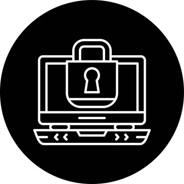 Dizüstü bilgisayarın ters çevrilmiş çemberi. Web Kullanımı için Vektör İllüstrasyonu