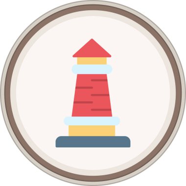 Lighthouse Flat sticker. Vector Illustration For Web Use