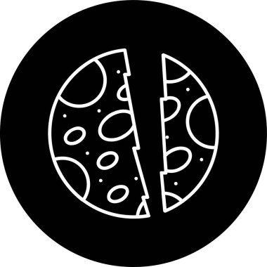 Destroyed Planet Line inverted circle. Vector Illustration For Web Use