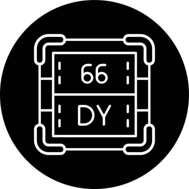 Dissprosium Line ters çevrilmiş çember. Web Kullanımı için Vektör İllüstrasyonu