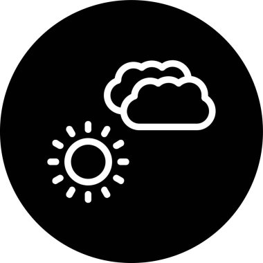 Bulut-güneş çizgisi ters dönmüş daire. Web Kullanımı için Vektör İllüstrasyonu