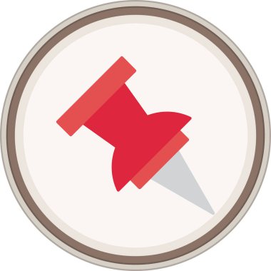 Pin Düz Yapıştırması 'na bas. Web Kullanımı için Vektör İllüstrasyonu