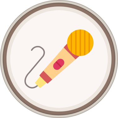 Mikrofon yassı çıkartması. Web Kullanımı için Vektör İllüstrasyonu