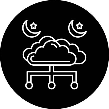 Bulut Hattı ters dönmüş daire. Web Kullanımı için Vektör İllüstrasyonu