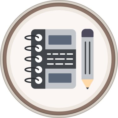 Not Defteri Düz çıkartması. Web Kullanımı için Vektör İllüstrasyonu