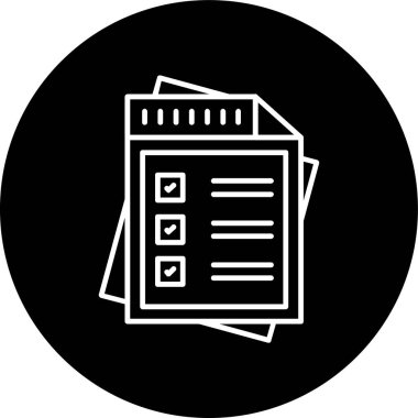 Checklist Line inverted circle. Vector Illustration For Web Use