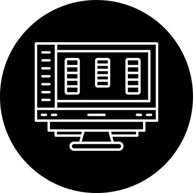 Tasks Line inverted circle. Vector Illustration For Web Use