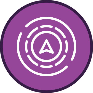 Pusula-kuzey çizgisi çoklu daire. Web Kullanımı için Vektör İllüstrasyonu