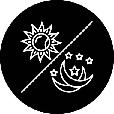 Gündüz ve Gece Hattı ters döngü. Web Kullanımı için Vektör İllüstrasyonu