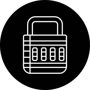 Padlock Line inverted circle. Vector Illustration For Web Use