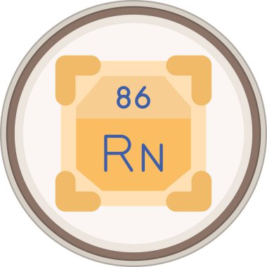 Radon yassı çıkartması. Web Kullanımı için Vektör İllüstrasyonu