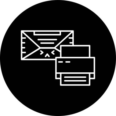 Print Line inverted circle. Vector Illustration For Web Use