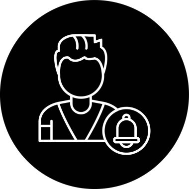 User Notifications Line inverted circle. Vector Illustration For Web Use