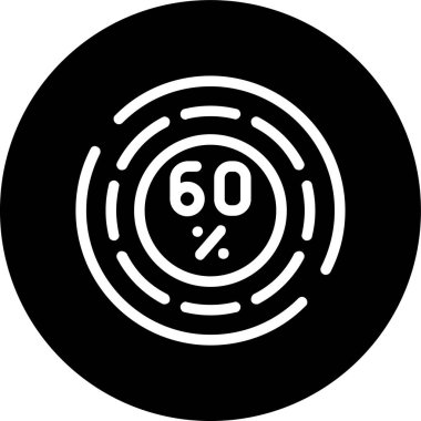 Yüzdelik-60 Hat ters döngü. Web Kullanımı için Vektör İllüstrasyonu