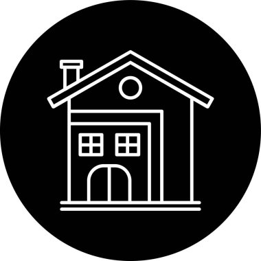 House Line inverted circle. Vector Illustration For Web Use